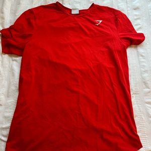 gymshark red athletic shirt, size large